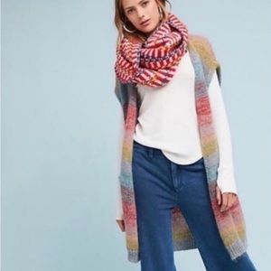Anthropologie Moth Rinda Knit Mohair Blend Sweater Vest Cardigan Duster Sz XS/S